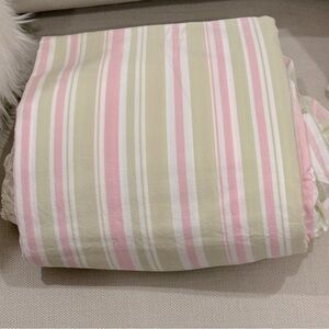 Simply Shabby Chic Green / Pink Stripes/ Twin  Size  Bed Sheets